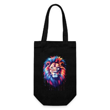 Lion Lover Wildlife Safari Art Lion Colorful - Gift Bag for Bottles - black - Front