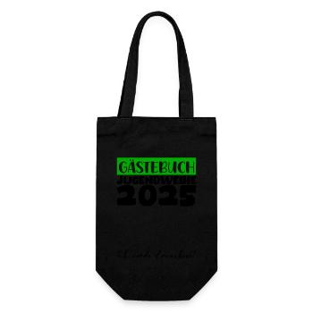 Jugendweihe 2025 Gästebuch Geschenk Mädchen Jungen - Geschenkbeutel für Flaschen - Schwarz - Vorne