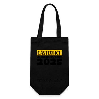 Jugendweihe 2025 Gästebuch Geschenk Mädchen Jungen - Geschenkbeutel für Flaschen - Schwarz - Vorne