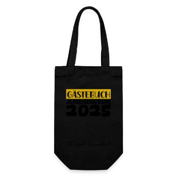 Jugendweihe 2025 Gästebuch Geschenk Mädchen Jungen - Geschenkbeutel für Flaschen - Schwarz - Vorne