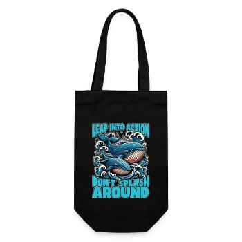 Whale Watching Leap Into Action Marine Biologist - Gift Bag for Bottles - black - Front