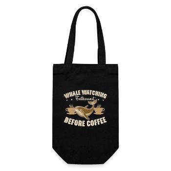 Whale Watching Enthusiast Before Sailing Coffee - Geschenkbeutel für Flaschen - Schwarz - Vorne