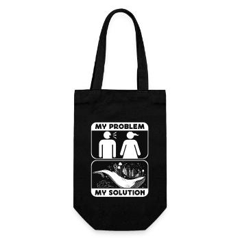 Whale Watching My Problem My Pictogram Mom Dad - Gift Bag for Bottles - black - Front