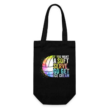 If You Want A Soft Serve Get Icecream - Gift Bag for Bottles - black - Front