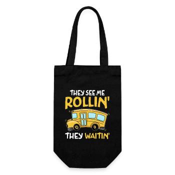 They See Me Rollin' They Waitin' School Bus Driver - Gift Bag for Bottles - black - Front