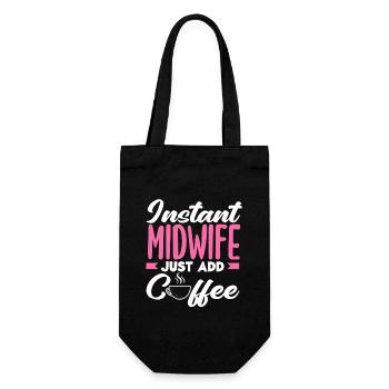 Instant Midwife Easy to Add Coffee - Gift Bag for Bottles - black - Front