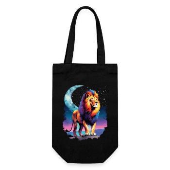 Lion Lover Wildlife Safari Art Lion Colorful - Gift Bag for Bottles - black - Front