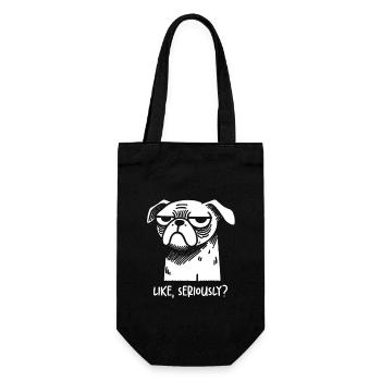 chien non amusé comme jugeant sérieusement sarcastique - Sac à bouteille - noir - Devant