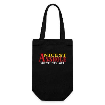Nicest Asshole You've Ever Met Humorous Statement - Gift Bag for Bottles - black - Front