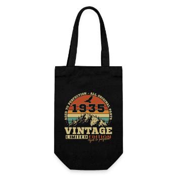 1935 Vintage Retro 90 Year Birthday Gift - Gift Bag for Bottles - black - Front