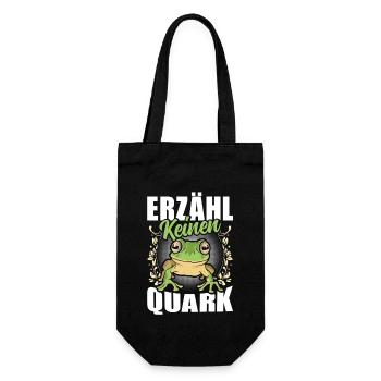 Froschkostüm Karneval ERZÄHL KEINEN QUARK Lustig - Geschenkbeutel für Flaschen - Schwarz - Vorne