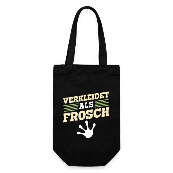 Faschingsparty VERKLEIDET ALS FROSCH Lustiges - Geschenkbeutel für Flaschen - Schwarz - Vorne