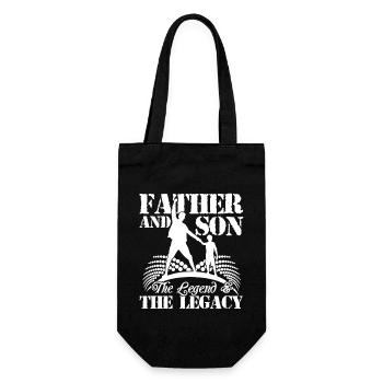 Father's Day Father And Son - Gift Bag for Bottles - black - Front