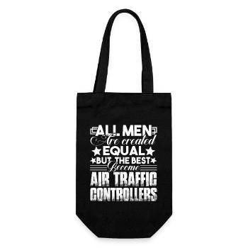 Best Men Become Air Traffic Controllers - Gift Bag for Bottles - black - Front