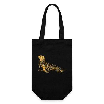 Sea Lion Geometric - Gift Bag for Bottles - black - Front