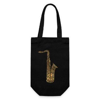Saxophone Geometric - Gift Bag for Bottles - black - Front