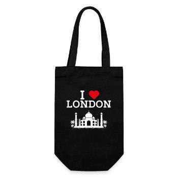 I Love London Taj Mahal Fun Cool Paris France Drapeau - Sac à bouteille - noir - Devant