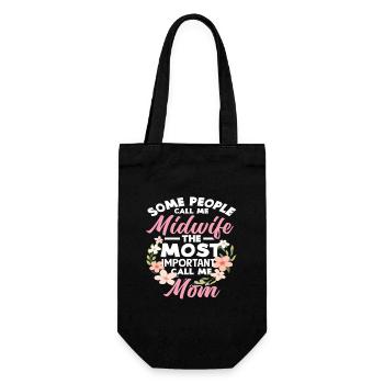 Some call me midwife, most important call me - Gift Bag for Bottles - black - Front