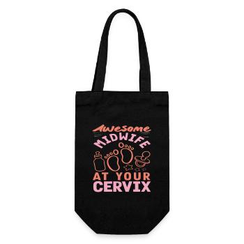 Fantastic midwife always there for you - Gift Bag for Bottles - black - Front