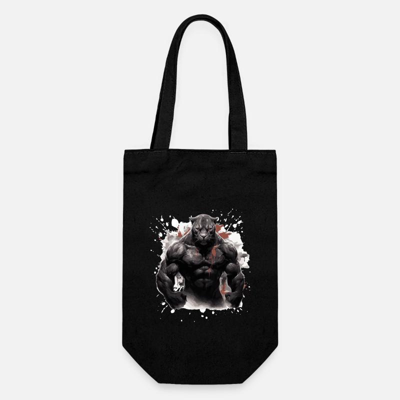 Leopard Muscles Bodybuilding Beast - Gift Bag for Bottles - black