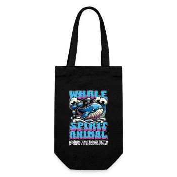 Whale Spirit Animal Wisdom Sailing Whale Watching - Geschenkbeutel für Flaschen - Schwarz - Vorne