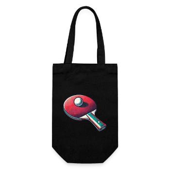 Table tennis bat in retro vintage style for - Gift Bag for Bottles - black - Front