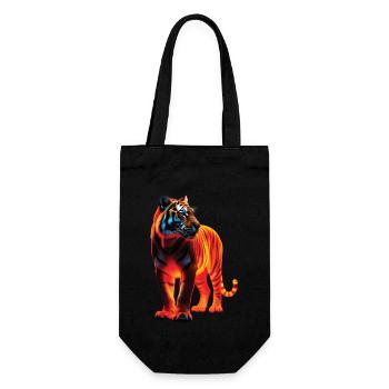 Lustiges Tiger Kunst Tier Natur Wildtier Tiere Zoo - Geschenkbeutel für Flaschen - Schwarz - Vorne