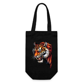 Funny Tiger Art Animal Nature Wildlife Animals Zoo - Gift Bag for Bottles - black - Front