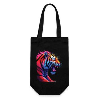 Funny Tiger Art Animal Nature Wildlife Animals Zoo - Gift Bag for Bottles - black - Front