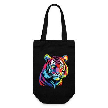 Funny Tiger Art Animal Nature Wildlife Animals Zoo - Gift Bag for Bottles - black - Front