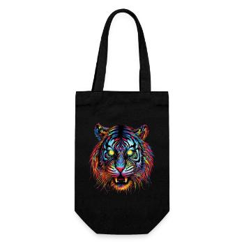 Lustiges Tiger Kunst Tier Natur Wildtier Tiere Zoo - Geschenkbeutel für Flaschen - Schwarz - Vorne