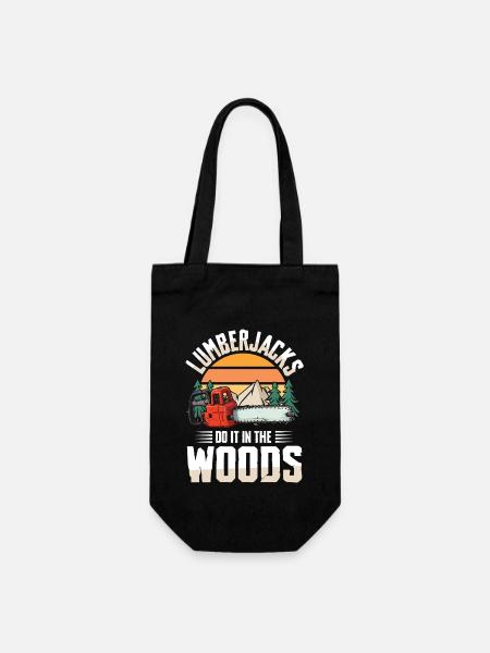 Lumberjacks Do it in the Woods - Presentpåse för flaskor - svart