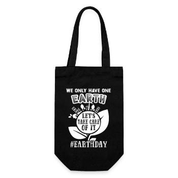 Earth Day We Only Have One Earth - Gift Bag for Bottles - black - Front