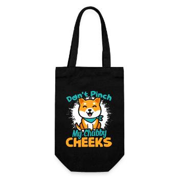 Shiba Inu Don't Pinch My Chubby Cheeks - Gift Bag for Bottles - black - Front