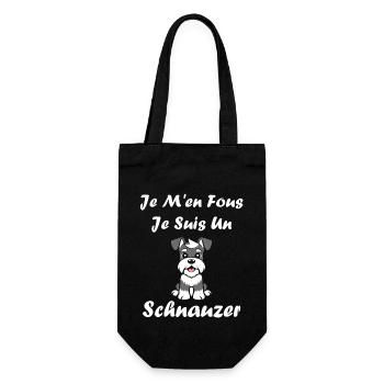 Schnauzer - Geschenkbeutel für Flaschen - Schwarz - Vorne