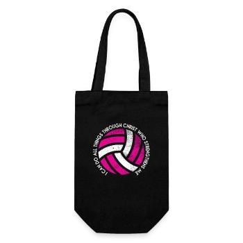 I Can Do All Things Through Volleyball - Gift Bag for Bottles - black - Front