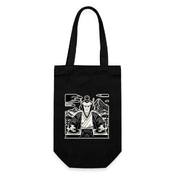 DJ Samurai Musik Retro Streetwear Design - Geschenkbeutel für Flaschen - Schwarz - Vorne