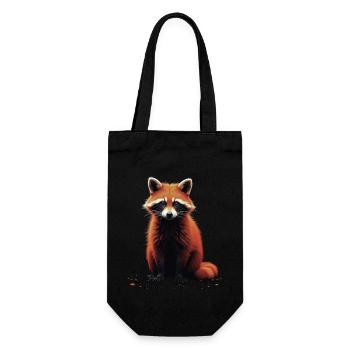 Raccoon Motif Animal Lover Art Artwork - Gift Bag for Bottles - black - Front