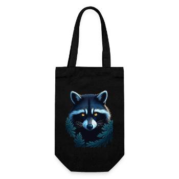 Raccoon Motif Animal Lover Art Artwork - Gift Bag for Bottles - black - Front