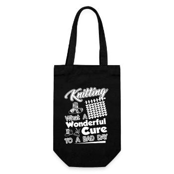 Knitting What A Wonderful Cure To A Bad Day - Gift Bag for Bottles - black - Front