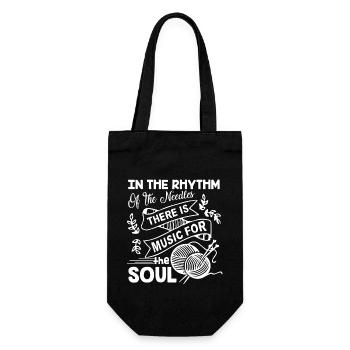 Knitting Is Music For The Soul - Gift Bag for Bottles - black - Front