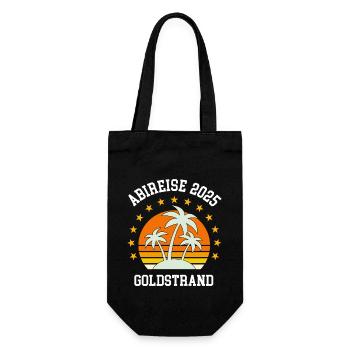 Abireise 2025 Goldstrand Abi Abitur Klassenreise - Geschenkbeutel für Flaschen - Schwarz - Vorne