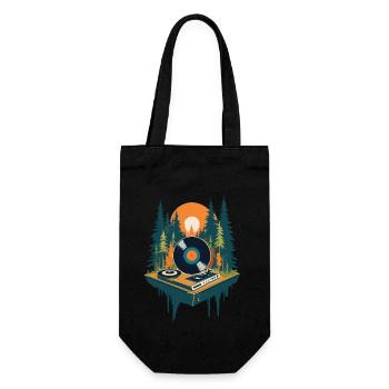 Musique Rétro Streetwear Platine vinyle - Sac à bouteille - noir - Devant