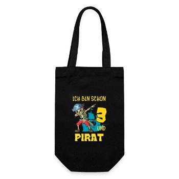 Enfants Pirate 3 Ans Anniversaire Dabbing Squelette - Sac à bouteille - noir - Devant