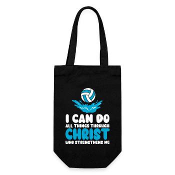 I Can Do All Things Through Volleyball - Gift Bag for Bottles - black - Front
