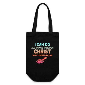 I Can Do All Things Through Volleyball - Gift Bag for Bottles - black - Front