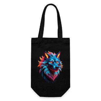Wolf Lover Wild Animal Art Wolf Colorful Animal - Gift Bag for Bottles - black - Front