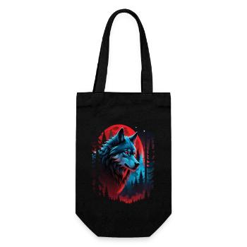 Wolf Lover Wild Animal Art Wolf Colorful Animal - Gift Bag for Bottles - black - Front