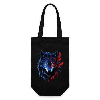 Wolf Lover Wild Animal Art Wolf Colorful Animal - Gift Bag for Bottles - black - Front