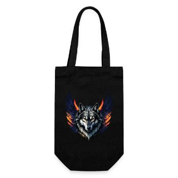 Wolf Lover Wild Animal Art Wolf Colorful Animal - Gift Bag for Bottles - black - Front